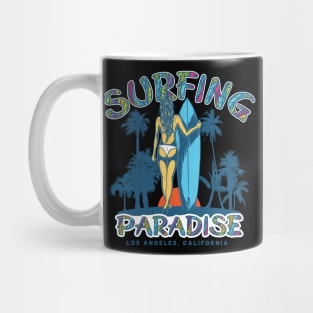 Surfing Paradise Los Angeles California Mug